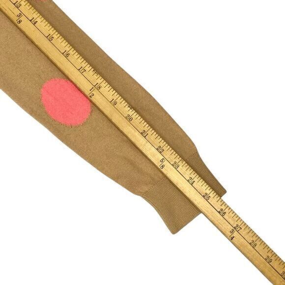 LOFT V-Neck Sweater Women Xs Tan Polka Dot Pink Minimalist Modest Neutral Modern - Picture 14 of 16